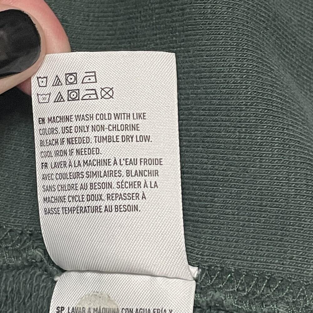 American Eagle Sweatshirt Mens M Green Pullover Fleece Crewneck Pockets Logo - Picture 5 of 12